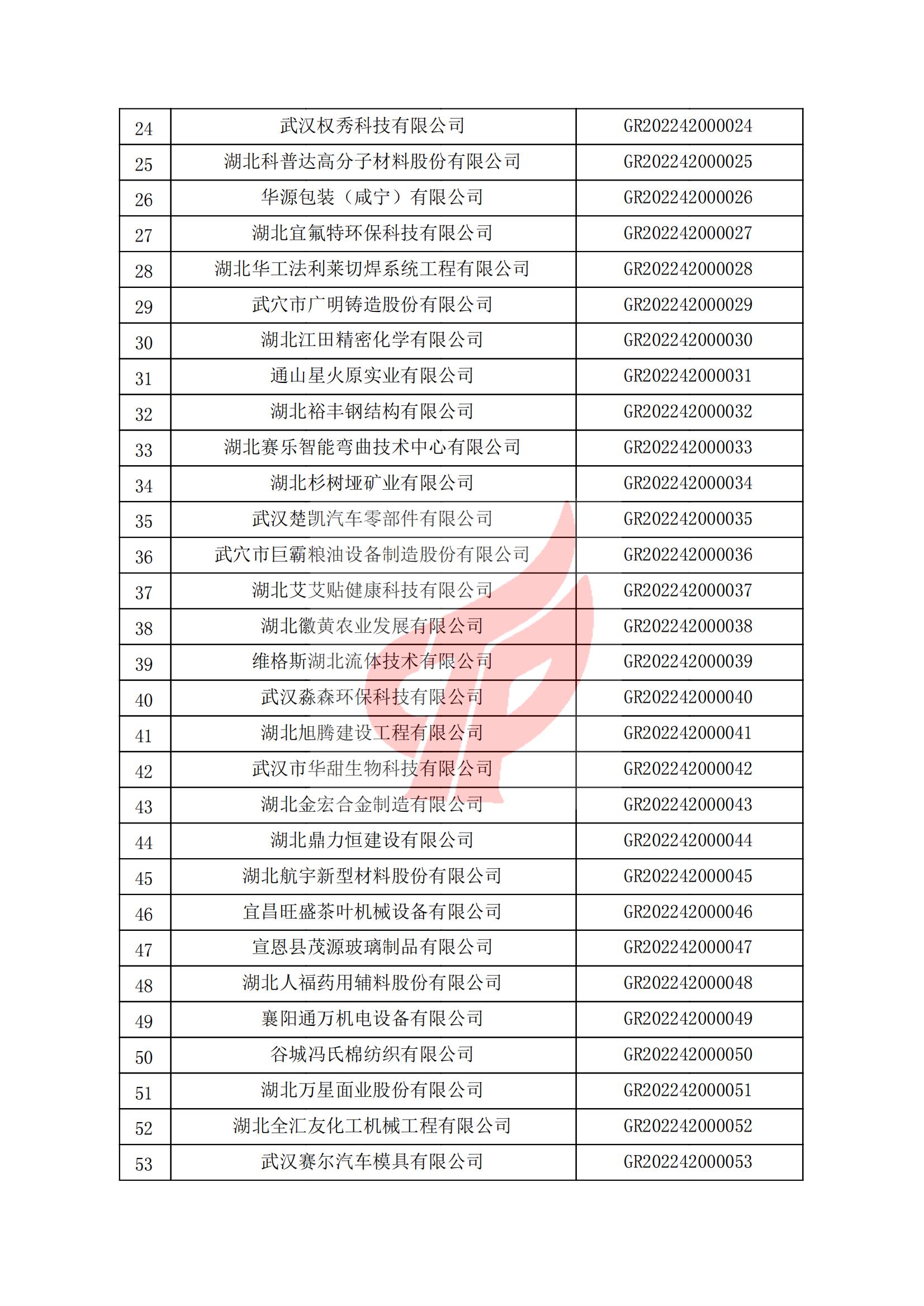 湖北省認定機構2022年認定的第一批高新技術企業(yè)備案名單_01