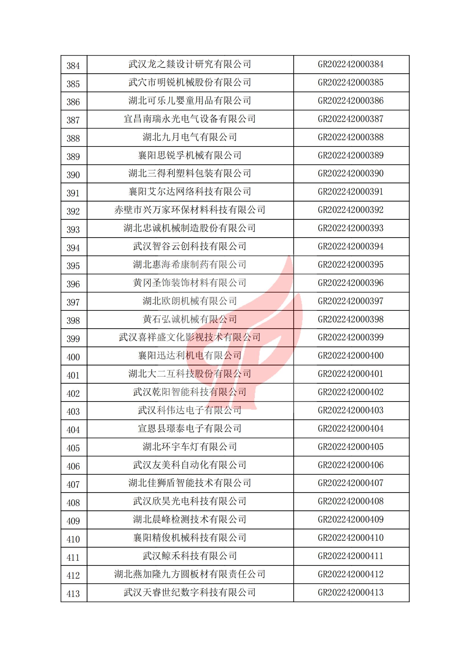 湖北省認定機構2022年認定的第一批高新技術企業(yè)備案名單_13