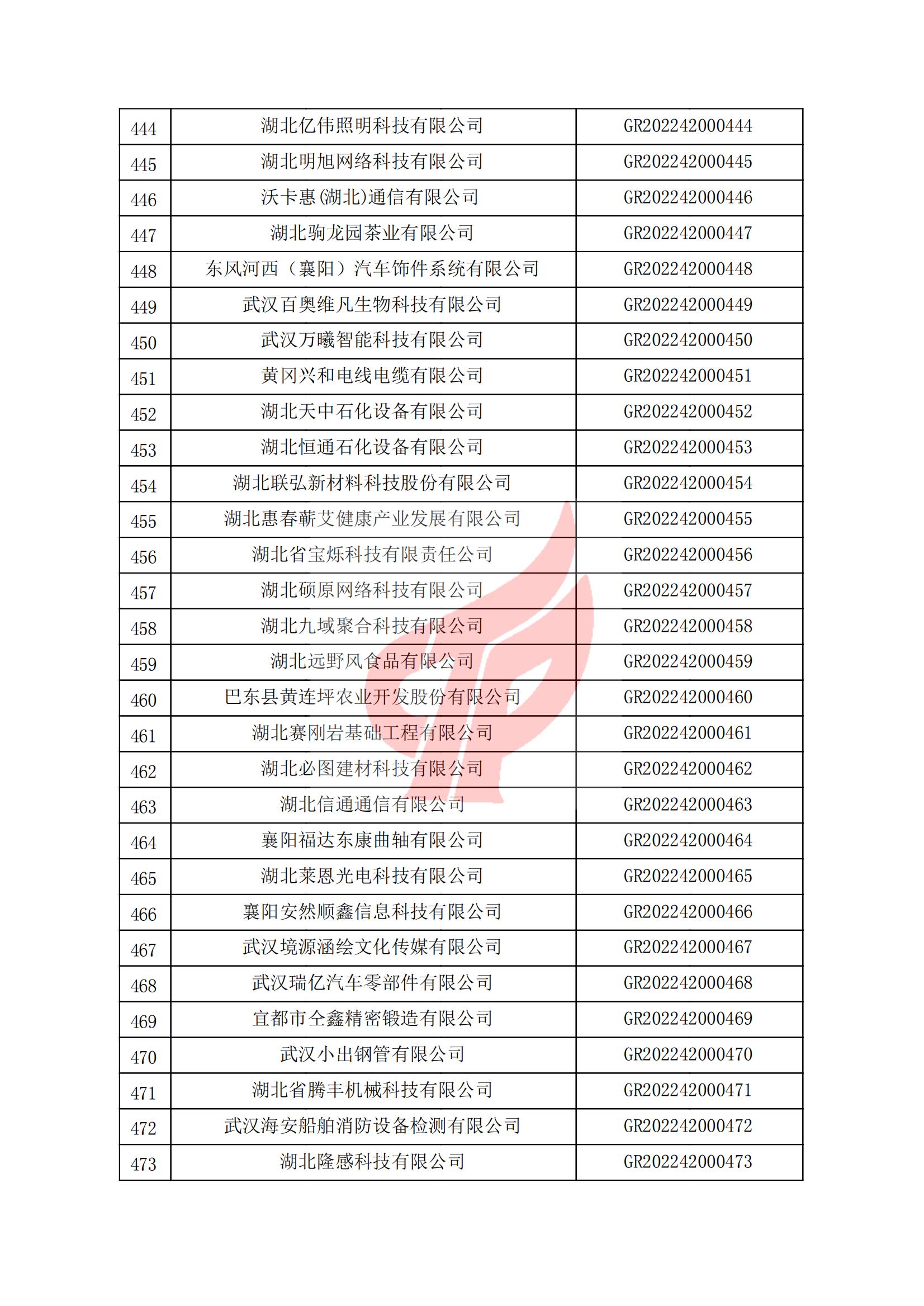 湖北省認定機構2022年認定的第一批高新技術企業(yè)備案名單_15